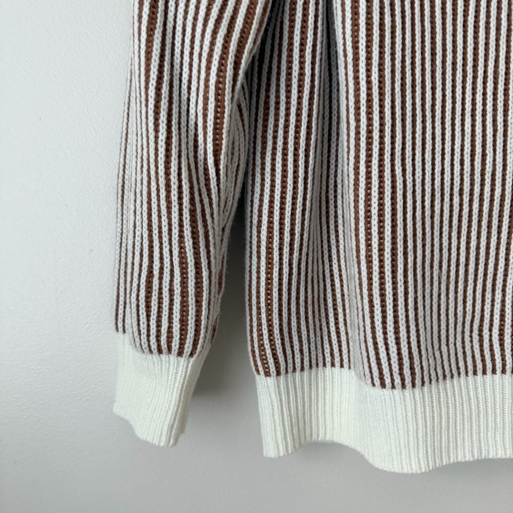 BiBi Cream and Brown Ribbed Knit Top - Picture 5 of 9